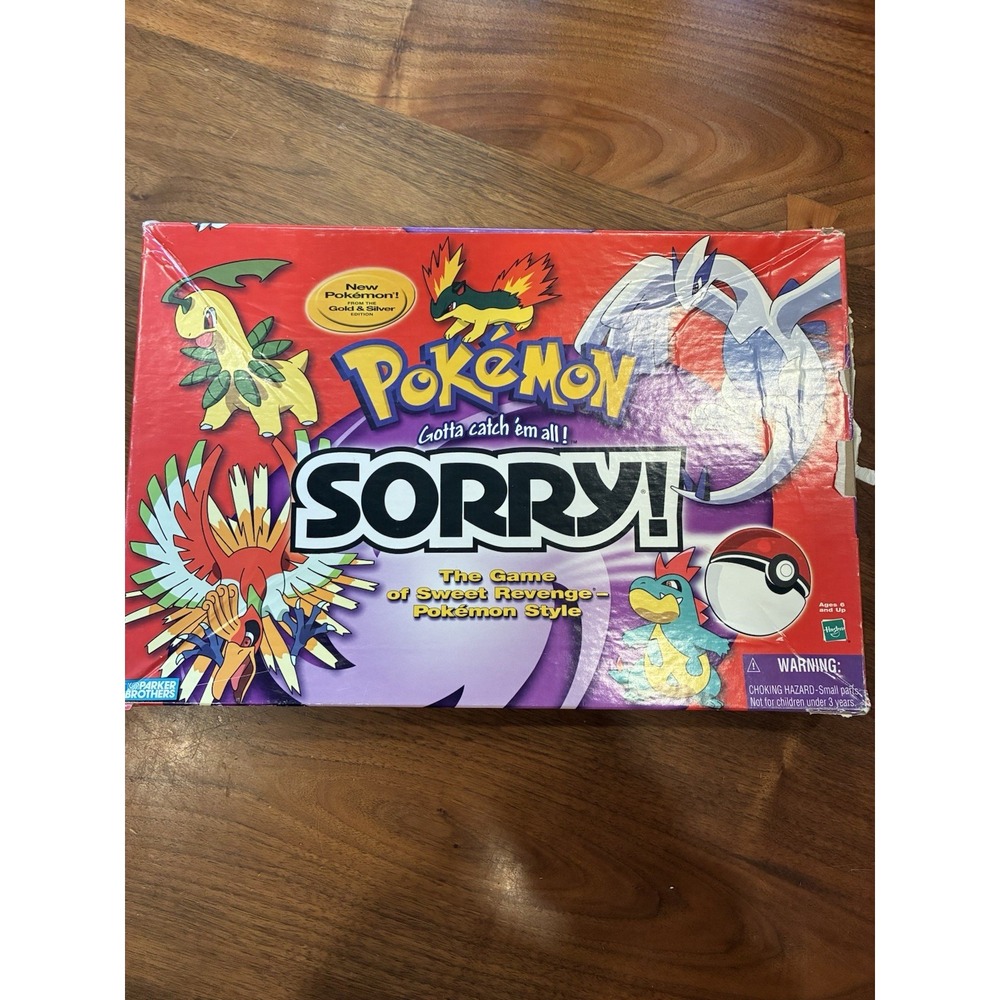 Pokemon SORRY Board Game Gold & Silver Edition Hasbro 2001 Vintage Nintendo
